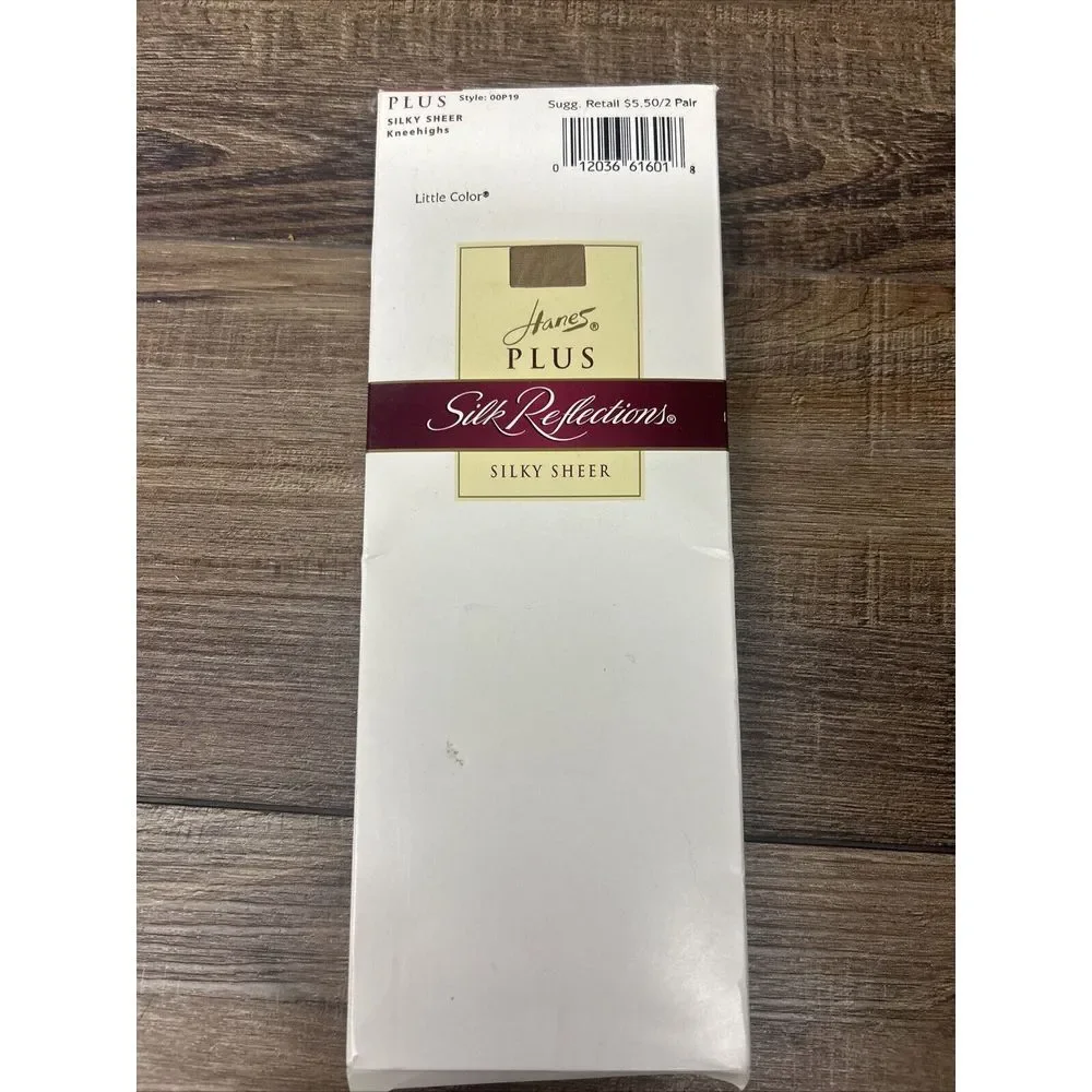 Hanes Plus Silk‎ Reflections Silky Sheer Kneehighs - Little Color, Style 00P-19